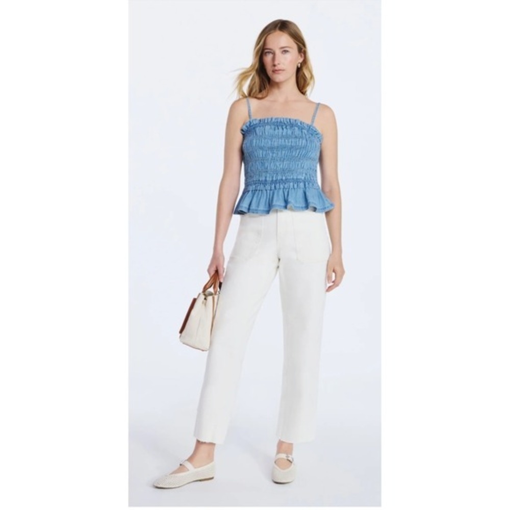 Free Assembly Barrel Jeans‎ Women 14 Off White High Rise Coastal Soft Boho Girl